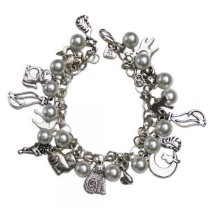 Charm bracelet white silver